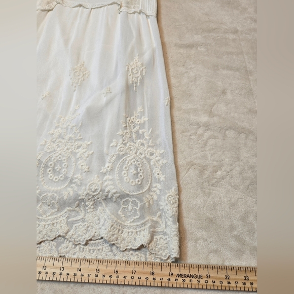 Elegant Whitish Cream Embroidered Dress - Picture 9 of 11